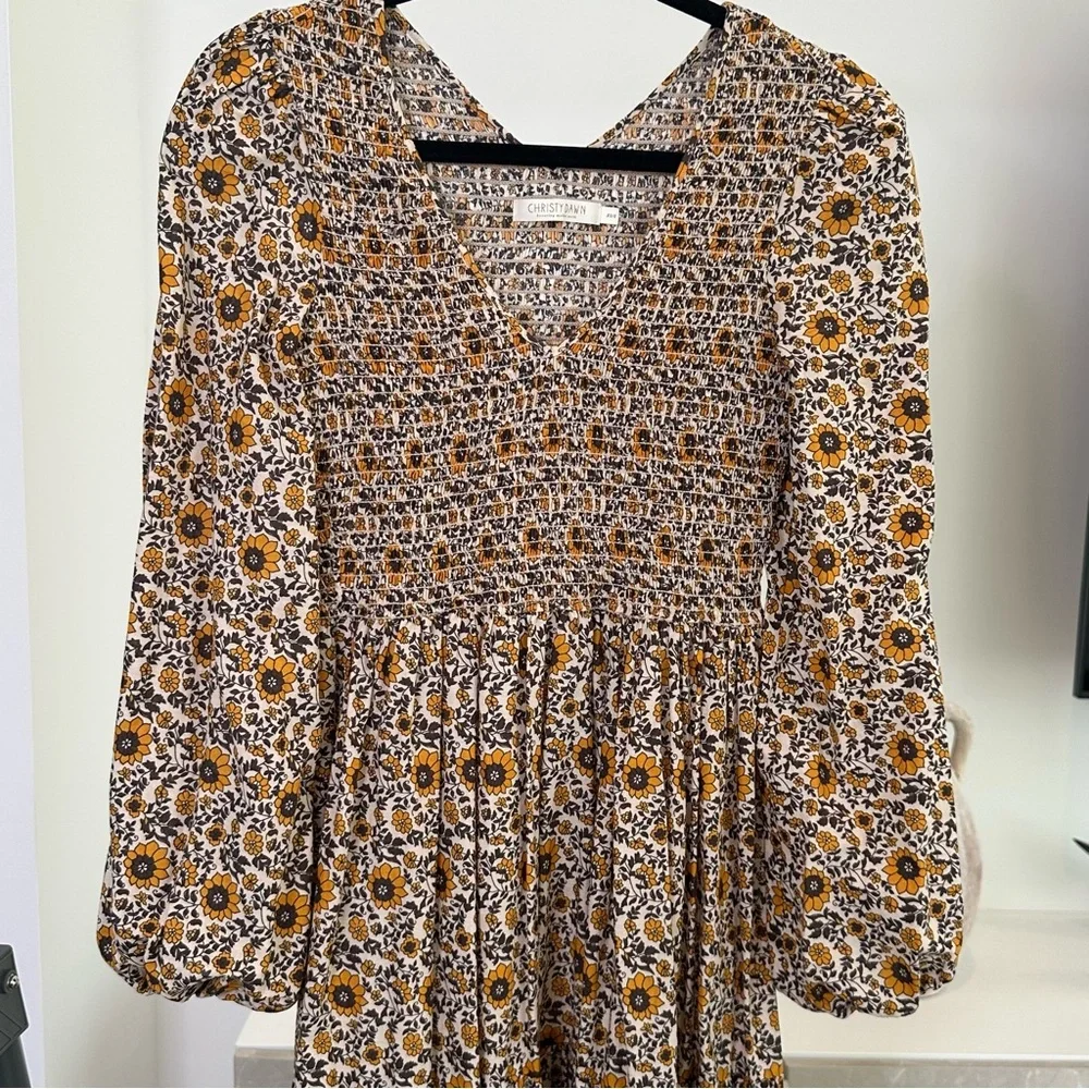 🛑SOLD🛑Christy Dawn The Aimee Dress in Golden Sunflower  Size XS/S - Picture 6 of 16